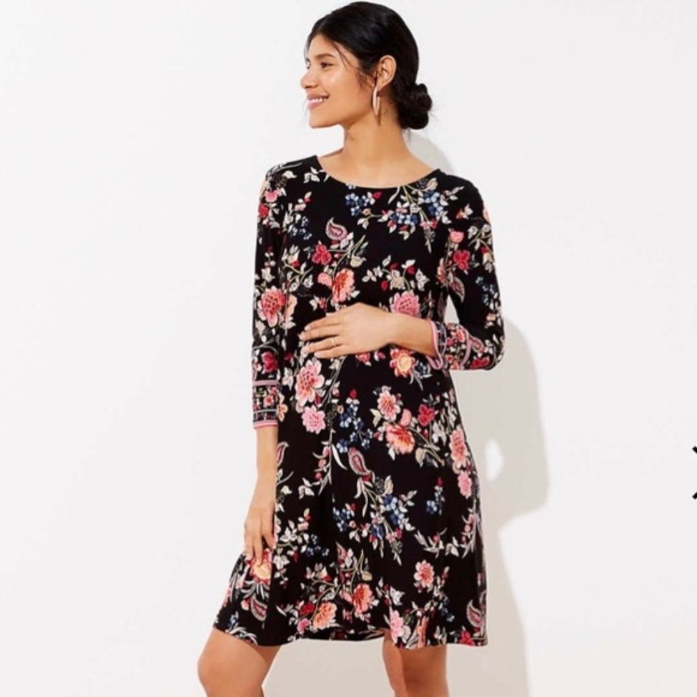 Loft Maternity Dress Floral Print, Small